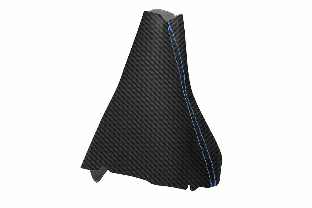E Brake Boot Cover for BMW E60 (2004–2010) Carbon Fiber Black Blue Stitch