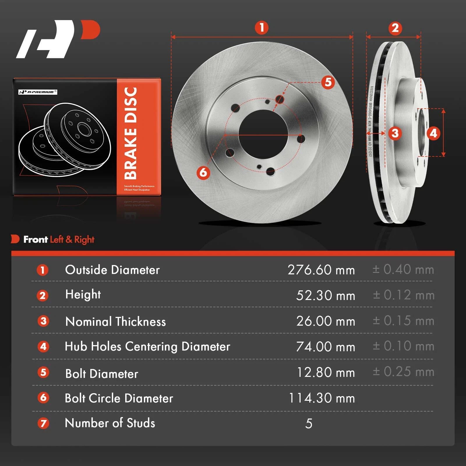 Front Disc Brake Rotors for Nissan Quest Mercury Villager (1993–2002)