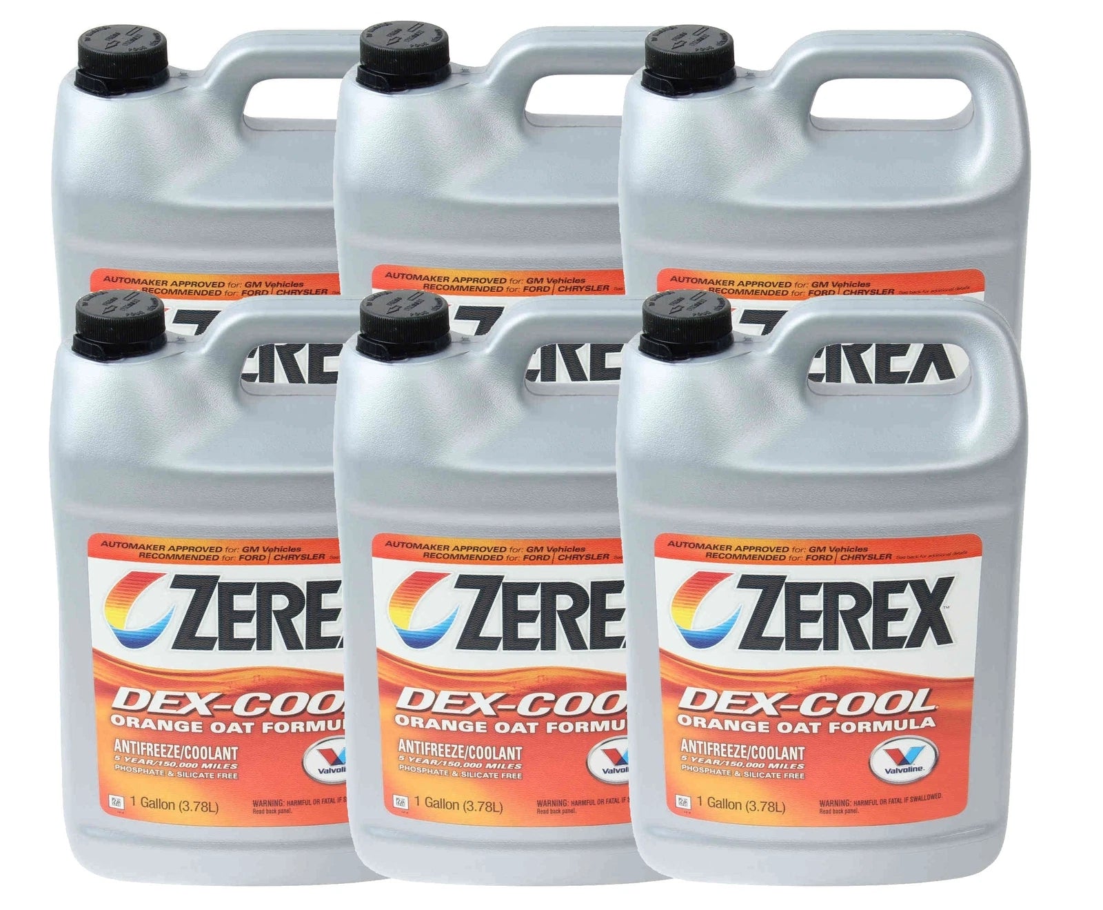 6X 1 Gallon Valvoline Zerex DEXCOOL Long Life Orange Coolant Antifreeze
