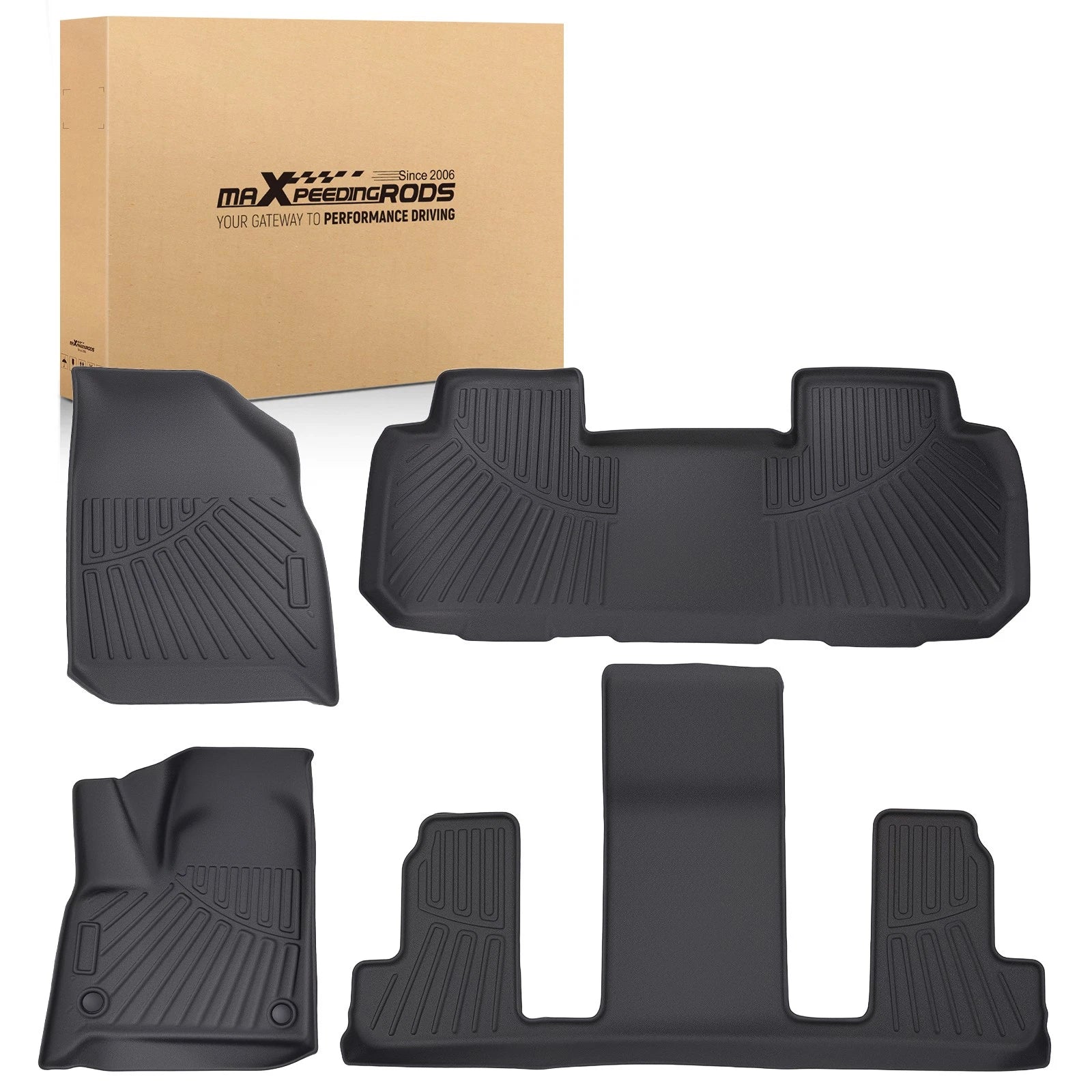 Set of 4 TPE All Weather Anti-Slip Carpet Floor Mats for Buick Enclave (2018–2024)