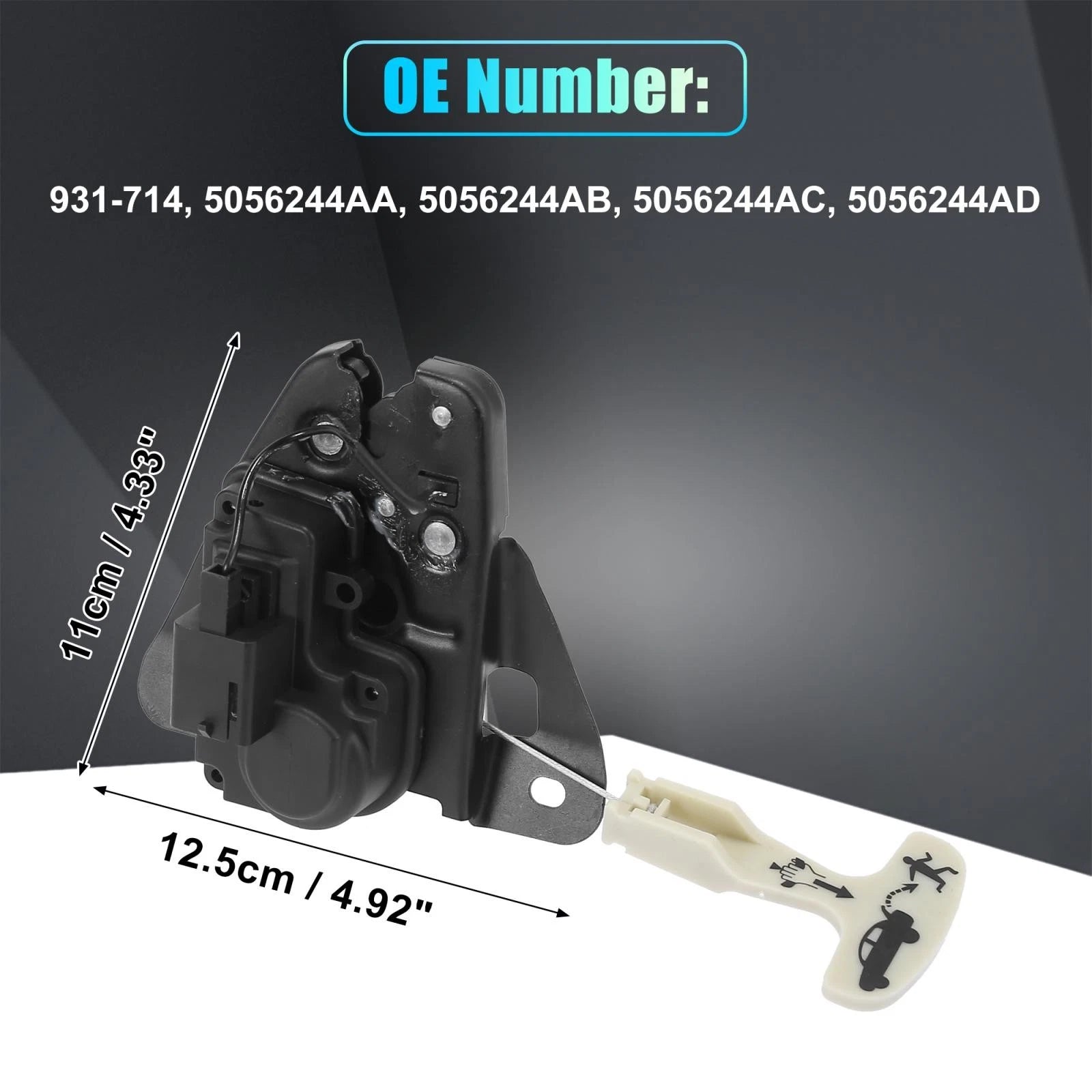 Rear Tailgate Lock Trunk Latch Actuator for Dodge Chrysler (931-714, 5056244AA)