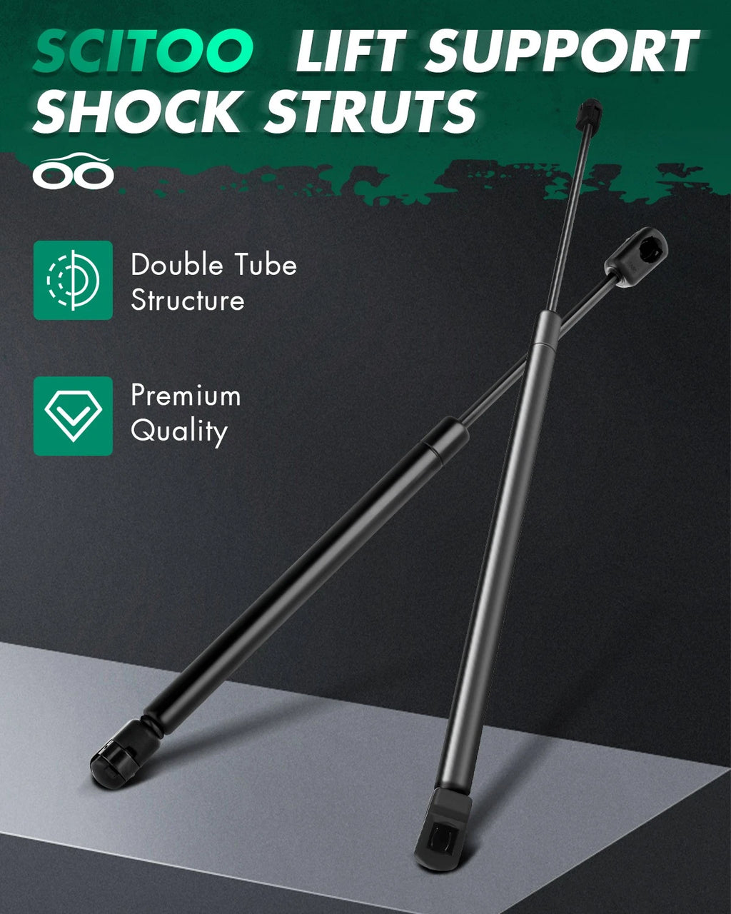 Set of 4 Gas Struts for Ford Explorer (2006–2010) - 2 Window, 2 Hood
