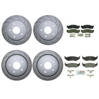Front Rear Brake Kit for Dodge Ram 1500 (Drilled Disc, Bosch QuietCast)