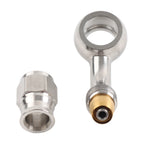 Set of 2 Stainless Steel 10.2mm AN-3 48 Degree Banjo Hose Ends for Motorcycle