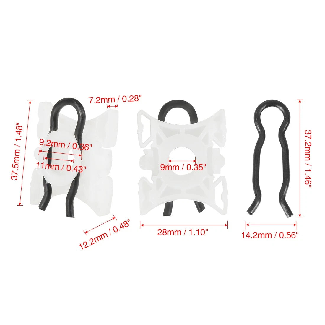 2X Window Regulator Sliding Pivot Clips for BMW E32 (1989–1994) 51321938884