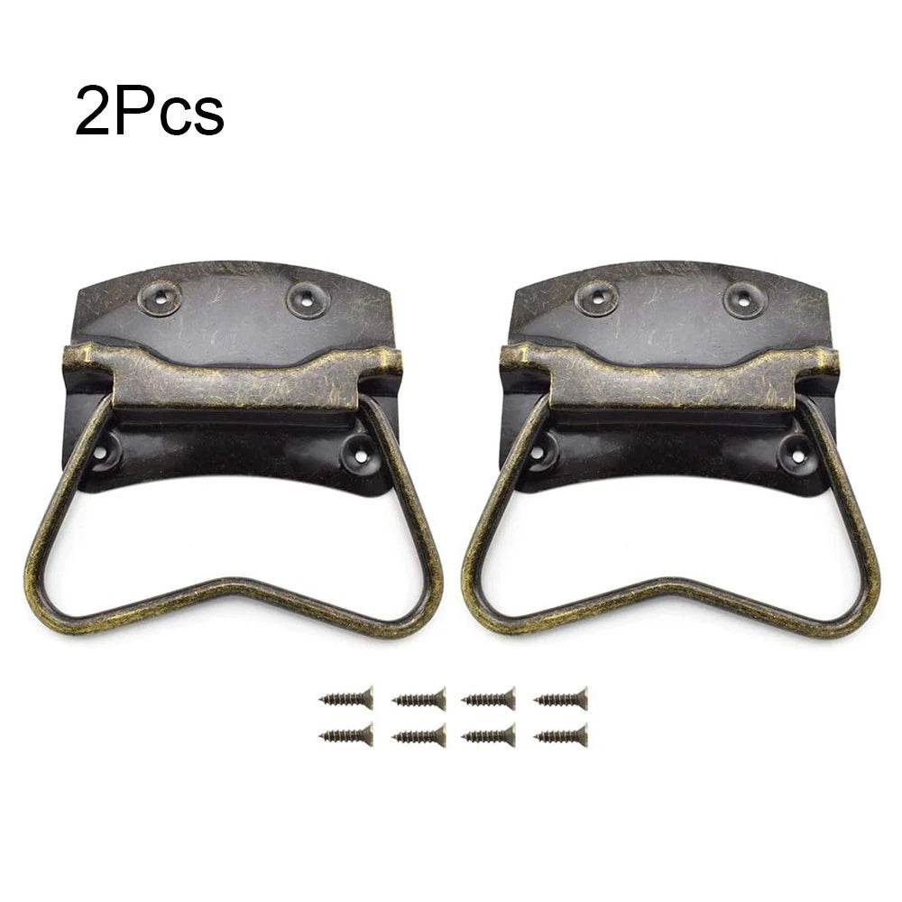 2X Antique Wooden Box Pull Handle for Suitcase Toolbox Cabinet Jewelry Box