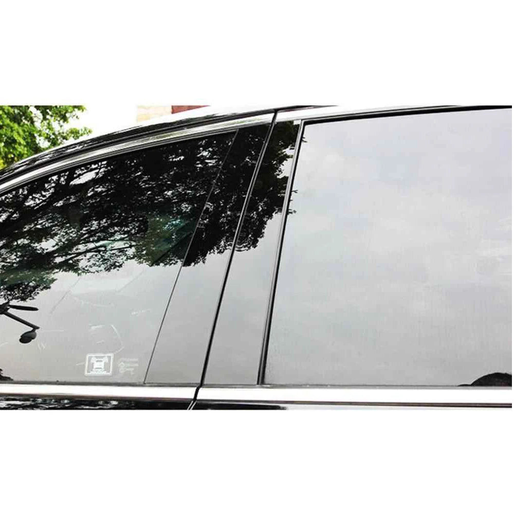 Set of 6 Black Pillar Door Posts Trim Covers for Honda Civic (4dr)