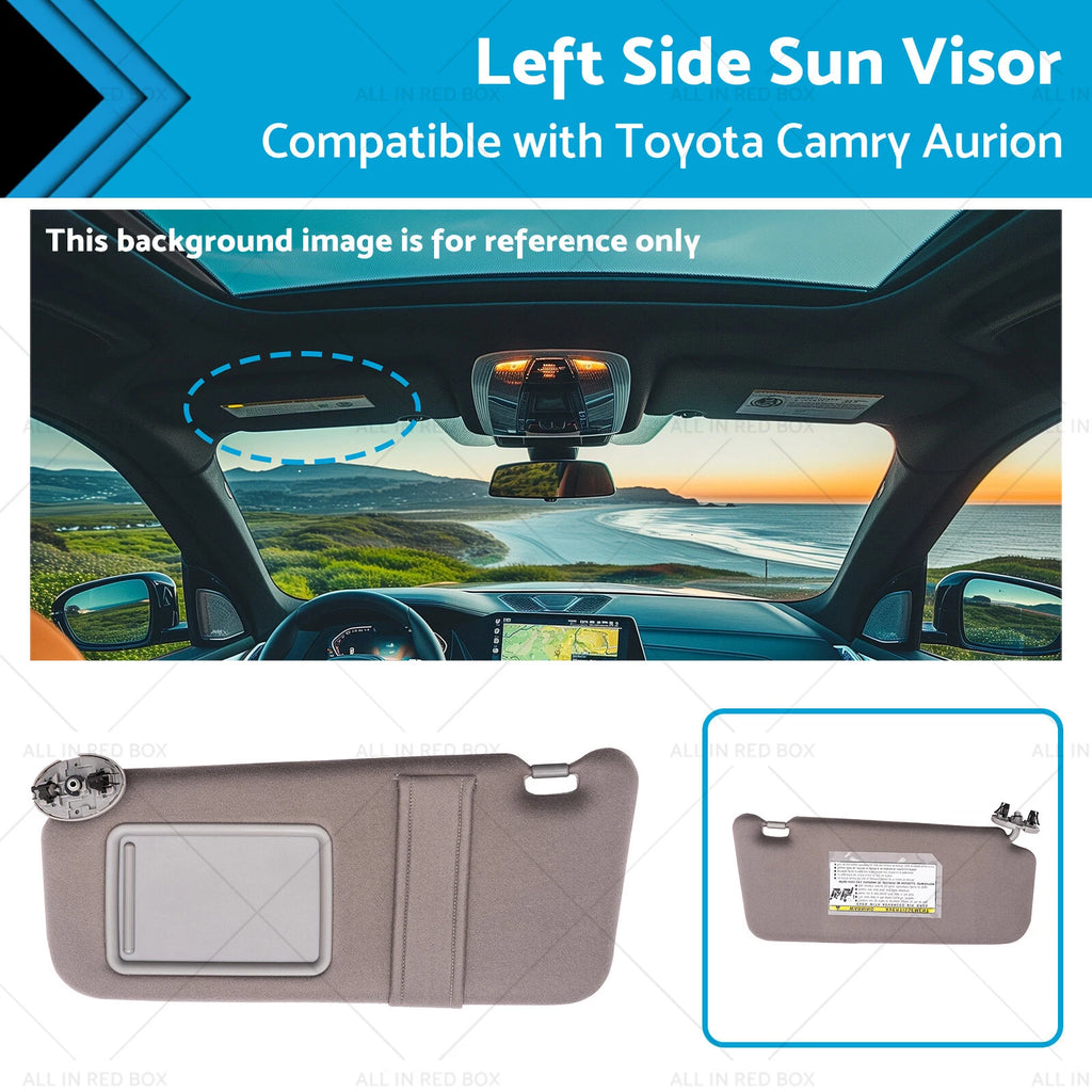 Left Side Sun Visor Gray for Toyota Camry Aurion (2007–2011) 7432006780B0