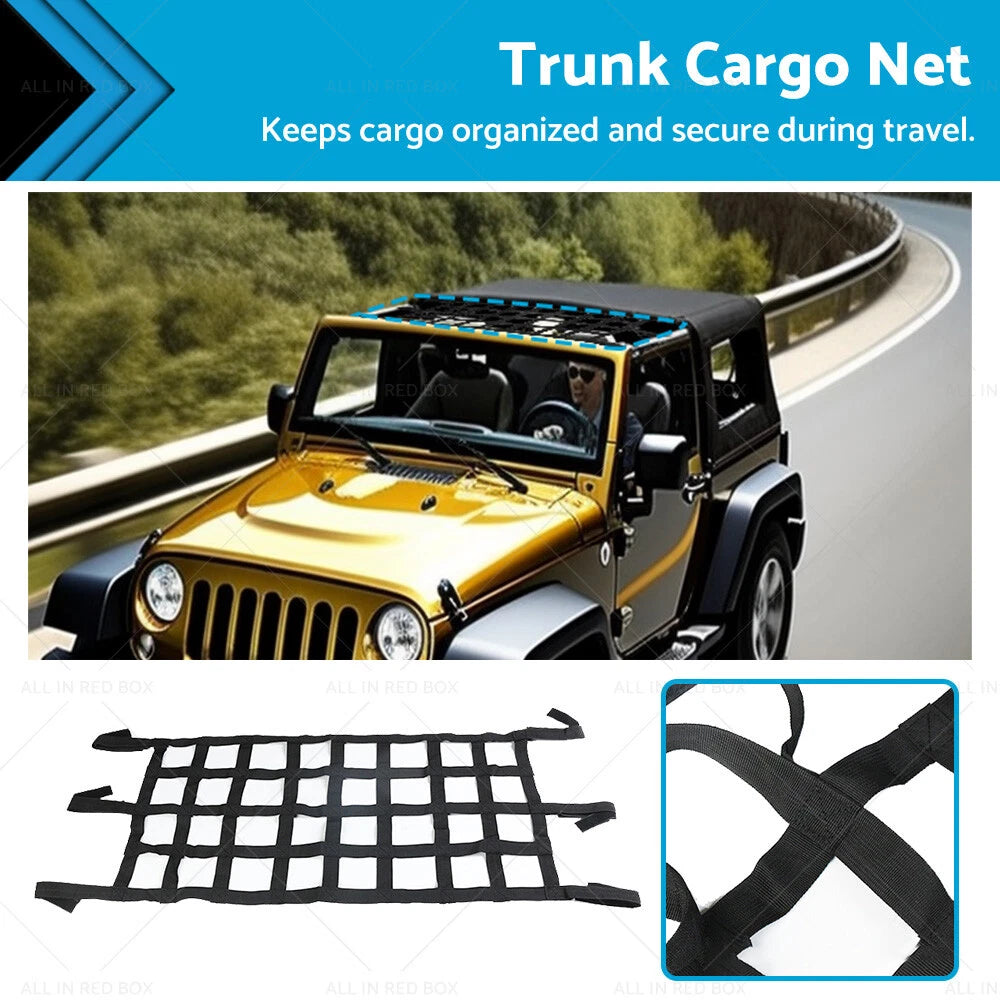 Cargo Net Roof Hammock for Jeep Wrangler TJ JK (1997–2018)