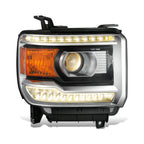 Chrome Amber Headlight for GMC Sierra 1500/2500/3500 HD (2014–2019)