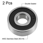 Set of 2 S6201-2RS Deep Groove Ball Bearings 12x32x10mm Double Sealed