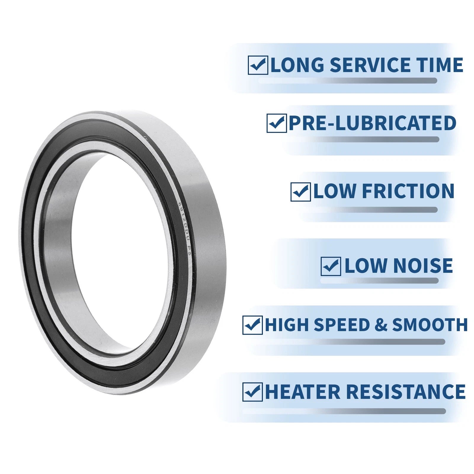 Deep Groove Ball Bearing 6912DDU for Scooter Skateboard (60x85x13mm)