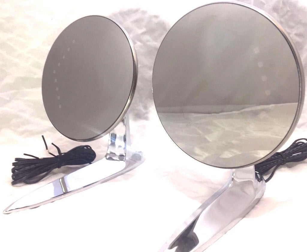 Side Rear View Convex Mirrors LED Turn Signal Replacement Set for Chevy Bel Air (1955–1957)