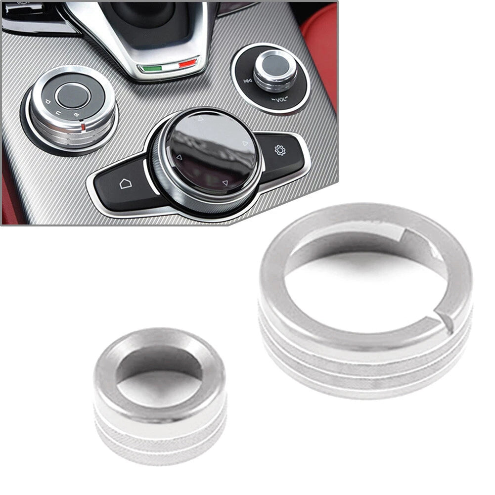 Central Control Multimedia Knob Ring for Alfa Romeo Giulia Stelvio (2020–2021)