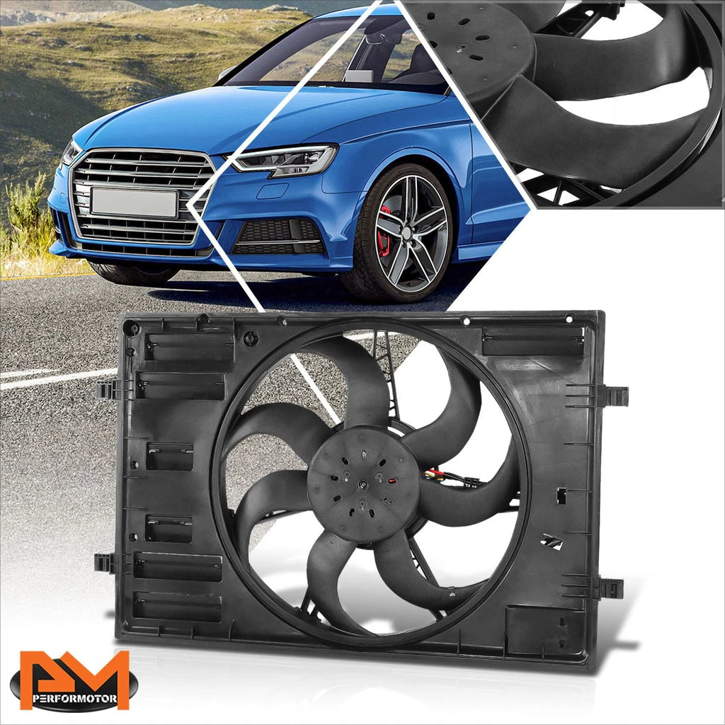 Radiator Cooling Fan Assembly for Audi A3 Quattro/VW GTI Jetta 1.8L 2.0L (2015–2020)