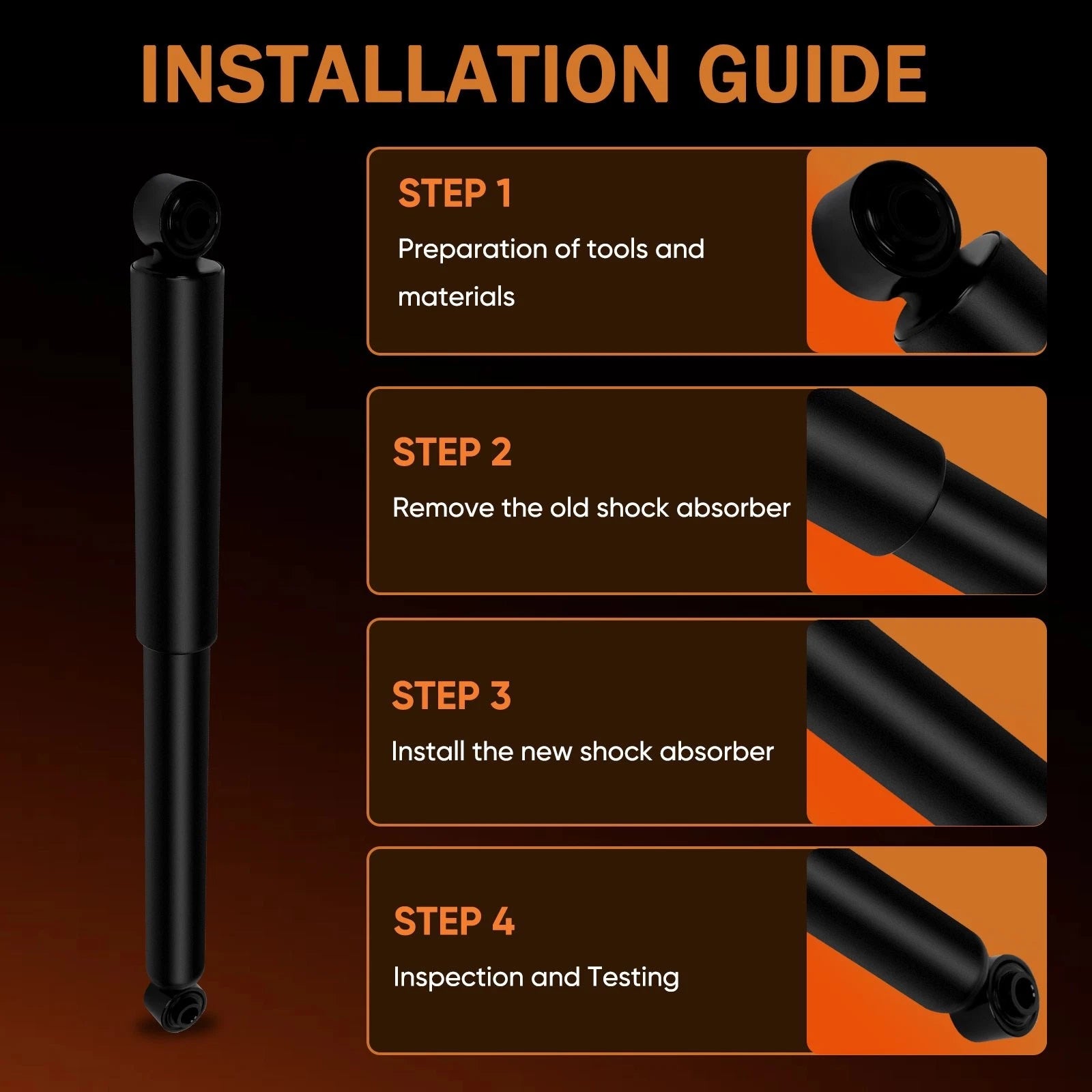 Rear Struts Shocks for GMC Yukon XL 1500 & Chevrolet Suburban (2000–2006)