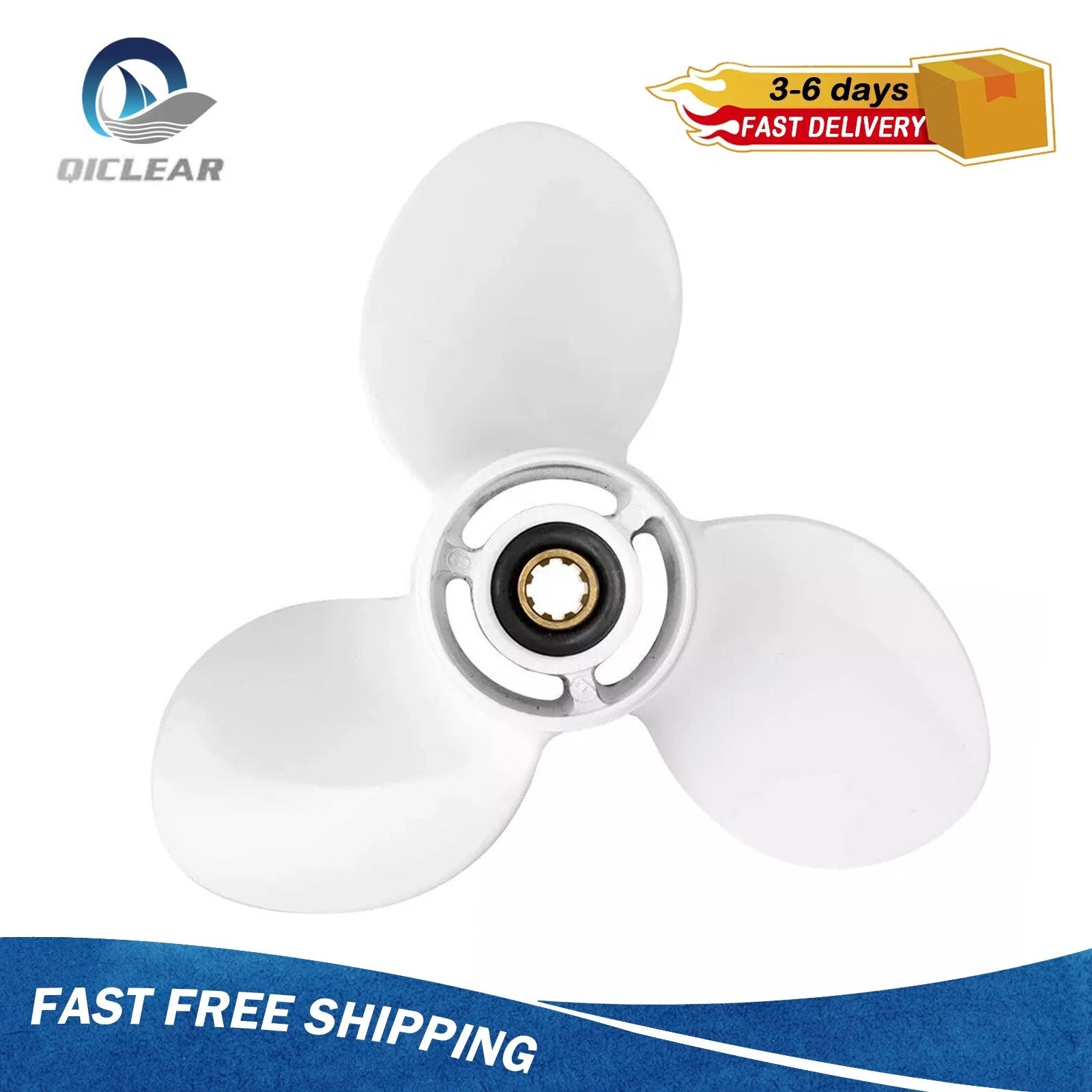 9 1/4 x 10 1/2 Aluminum Boat Propeller for Yamaha 9.9-20HP (RH)