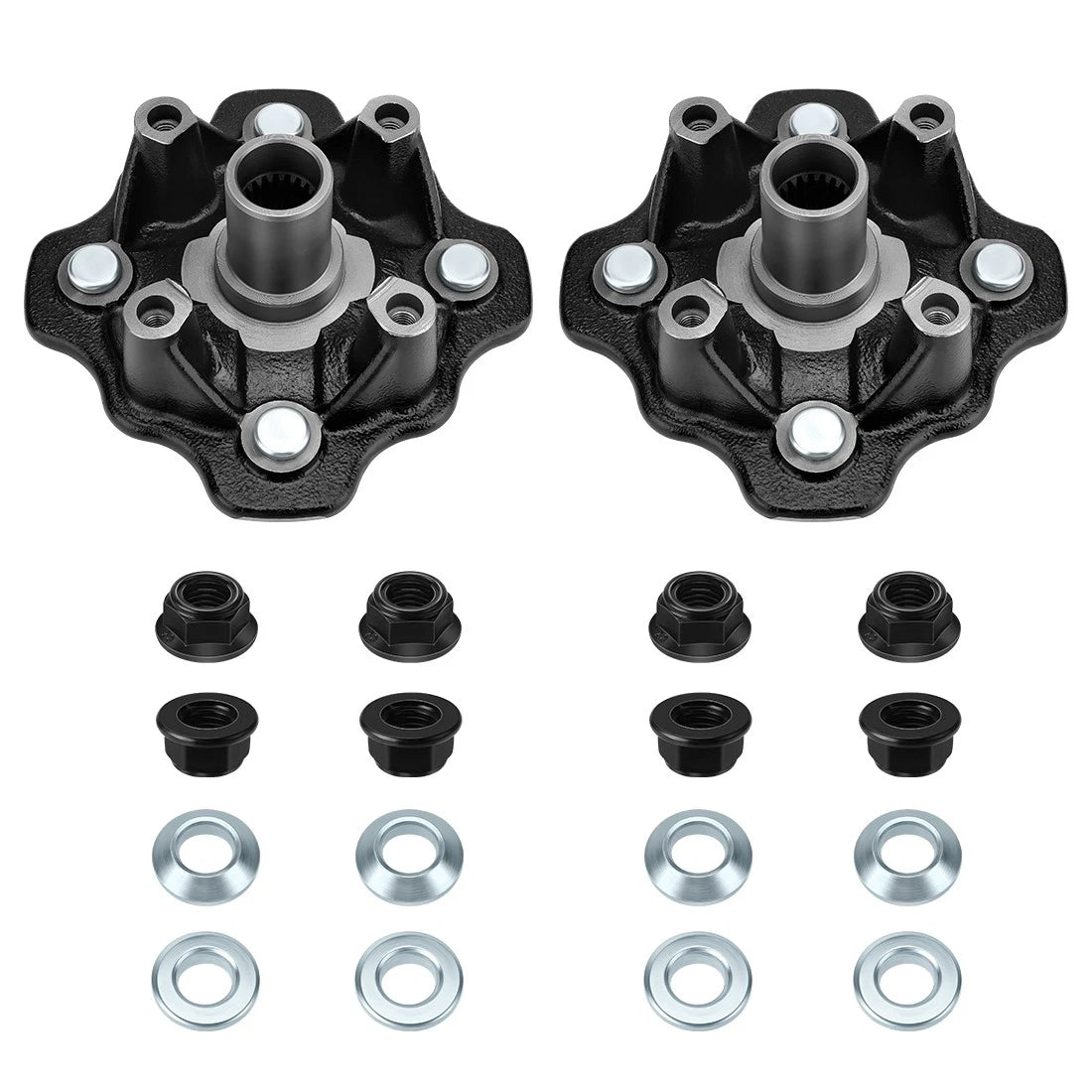 2x Front Wheel Hubs w/Nuts for Suzuki Vinson 500 4x4 (2002–2003)