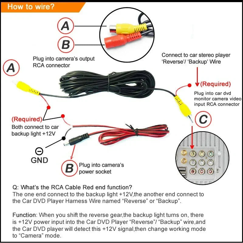 Car Rear View Backup Camera for Chevrolet SS (2014–2017)