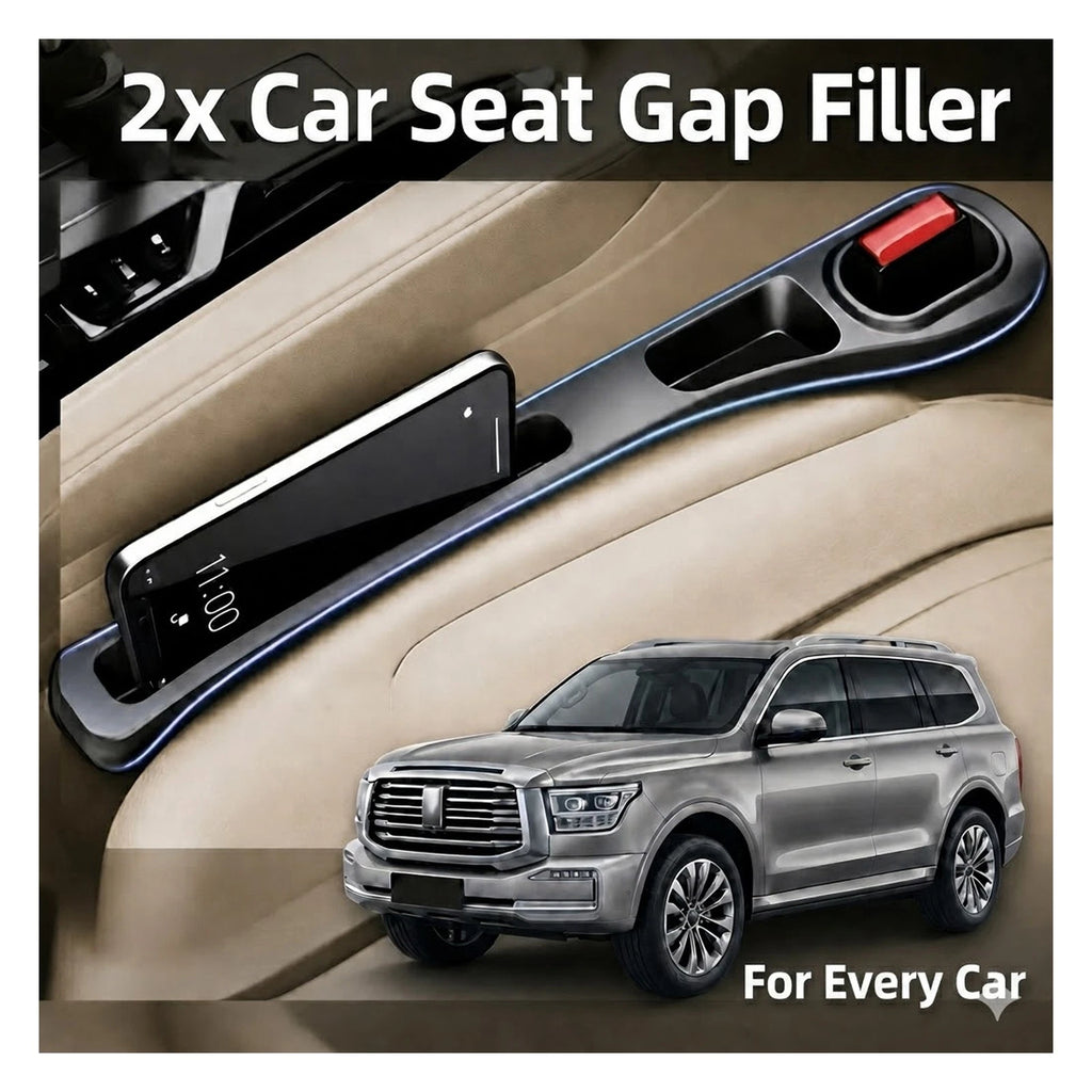 2pcs Black Car Seat Gap Filler for Universal Fit (2010–2023)