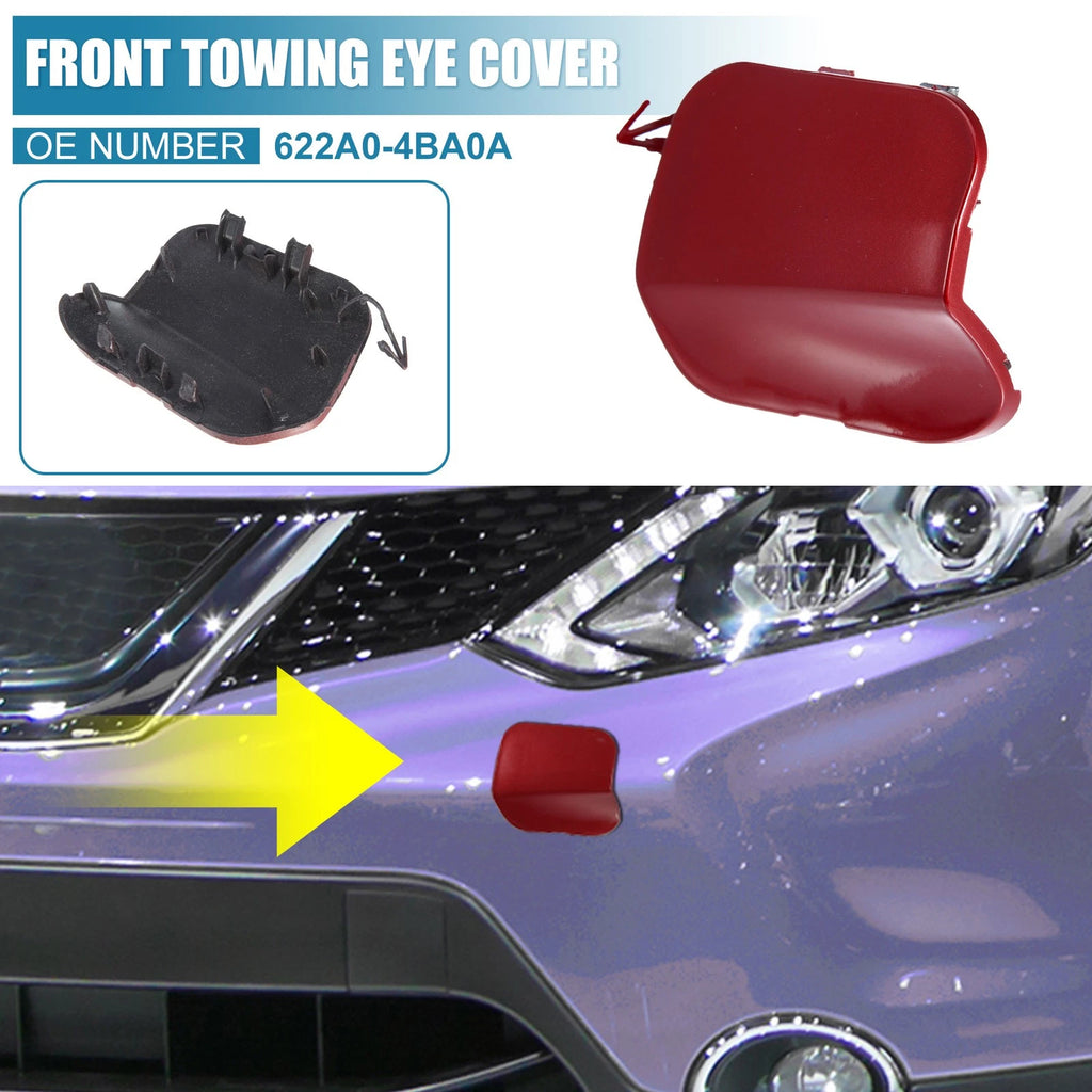 Front Bumper Tow Hook Cover 622A0-4BA0A for Nissan Rogue (2014–2016) Red