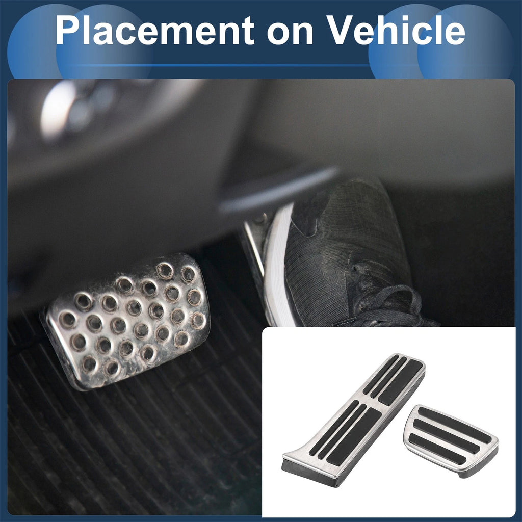 Set of 2 Automatic Foot Accelerator Pedal Covers for Toyota Camry (2018–2022) Silver Tone