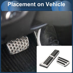 Set of 2 Automatic Foot Accelerator Pedal Covers for Toyota Camry (2018–2022) Silver Tone