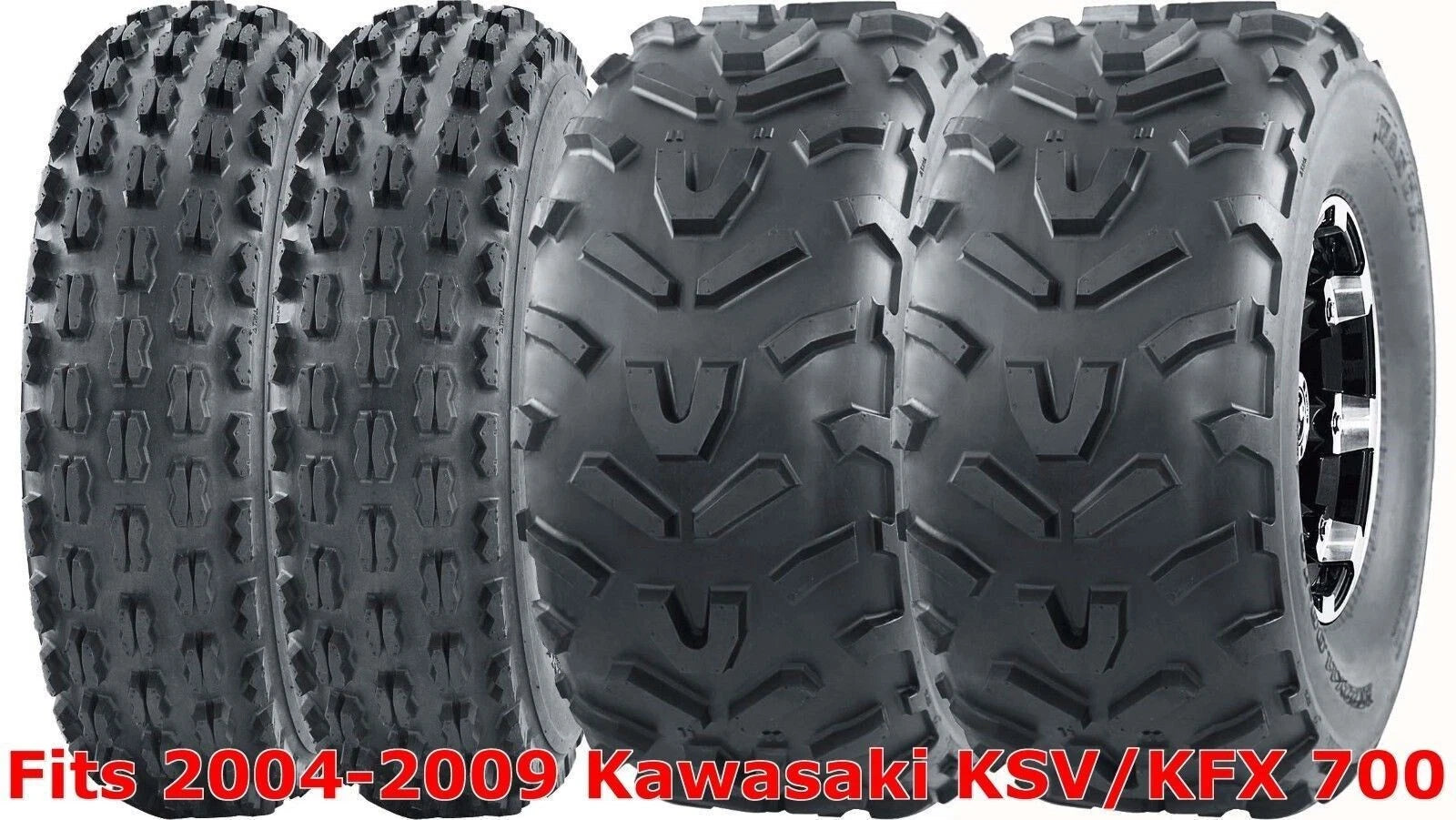 Complete Tire Set 22x7-10 & 22x11-10 for Kawasaki KSV/KFX 700 (2004–2009)