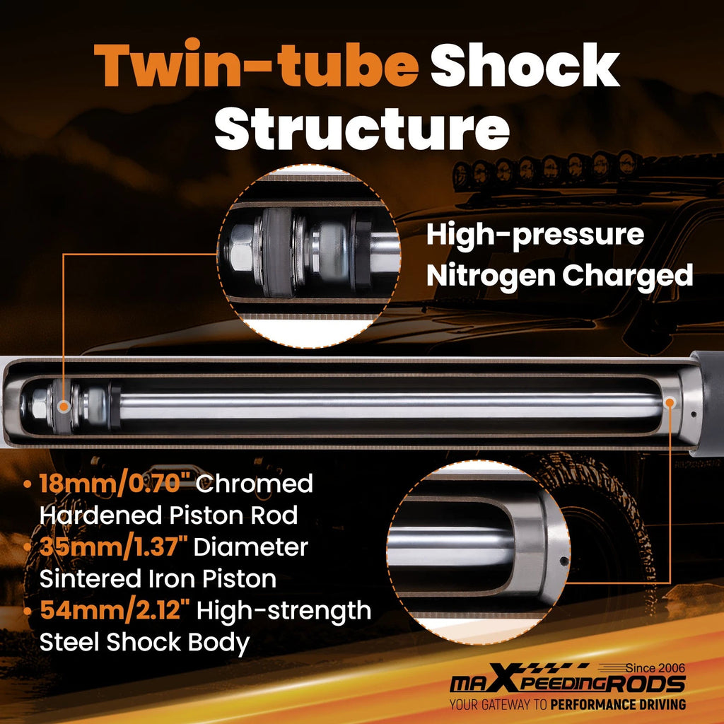 Lifted Rear Shocks for Jeep Grand Cherokee (1999–2004) 3-4" Height