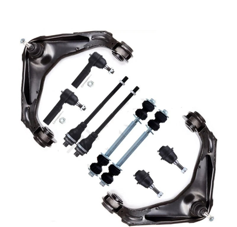 Set of 10 Front Upper Control Arms Ball Joints Tie Rods for Chevy Silverado 2500HD (2001–2019)
