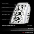 Projector Switchback Headlights for Cadillac Escalade ESV EXT (2007–2014) Chrome/Clear