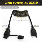 4 Way Flat Trailer Extension Coiled Cable Wiring Harness for Universal (60")