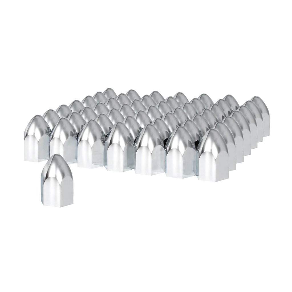Chrome Bullet Lug Nut Covers 1-1/2" Push-On 60-Pack for Universal (1990–2025)