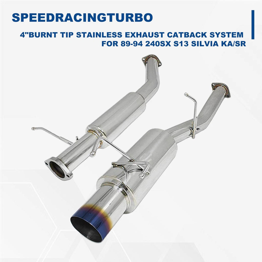 4" Burnt Tip Stainless Exhaust Catback System for Nissan 240SX S13 (1989–1994)
