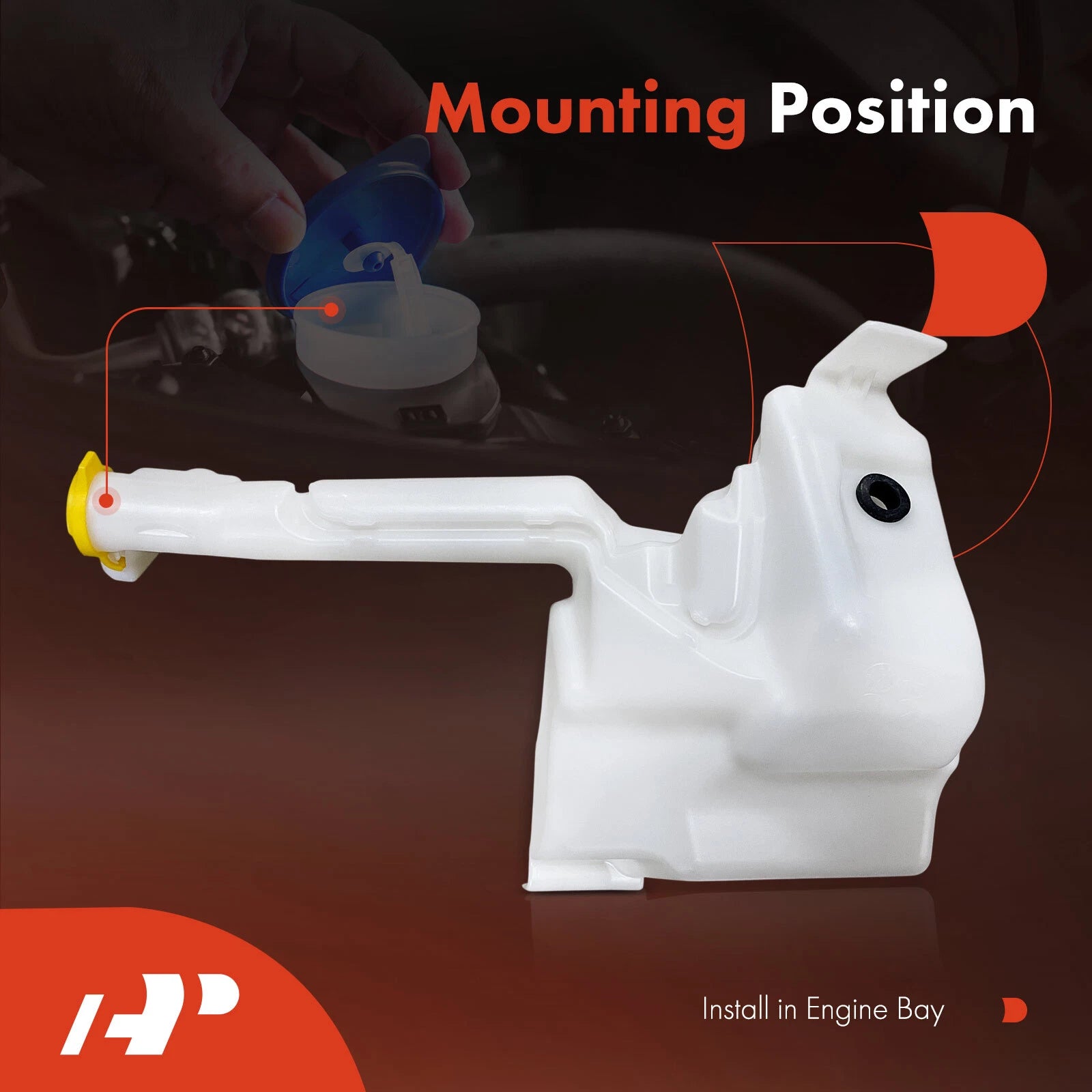 Windshield Washer Reservoir with Cap for Jeep Grand Cherokee