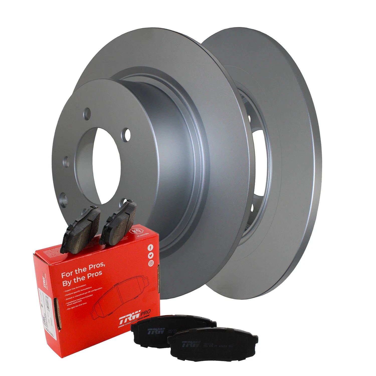 Rear Brake Kit 302mm Disc Rotors & TRW Pro Ceramic Pads for Chrysler Dodge Jeep