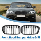 Pair Front Upper Bumper Grille for BMW 1 Series F20 (2015–2018) Matte Black