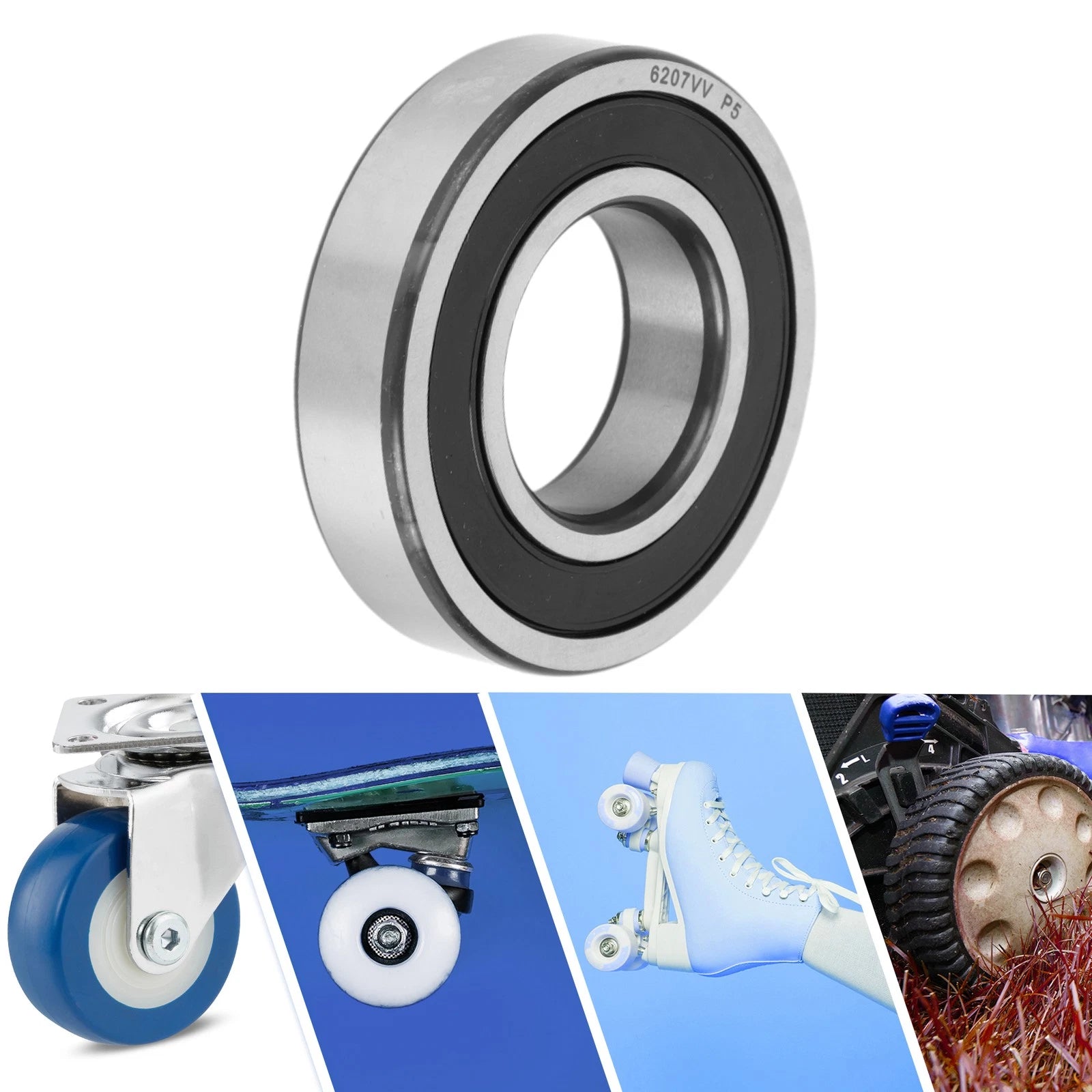 6207VV Deep Groove Ball Bearing for Scooter Skateboard Wheel (35x72x17mm)