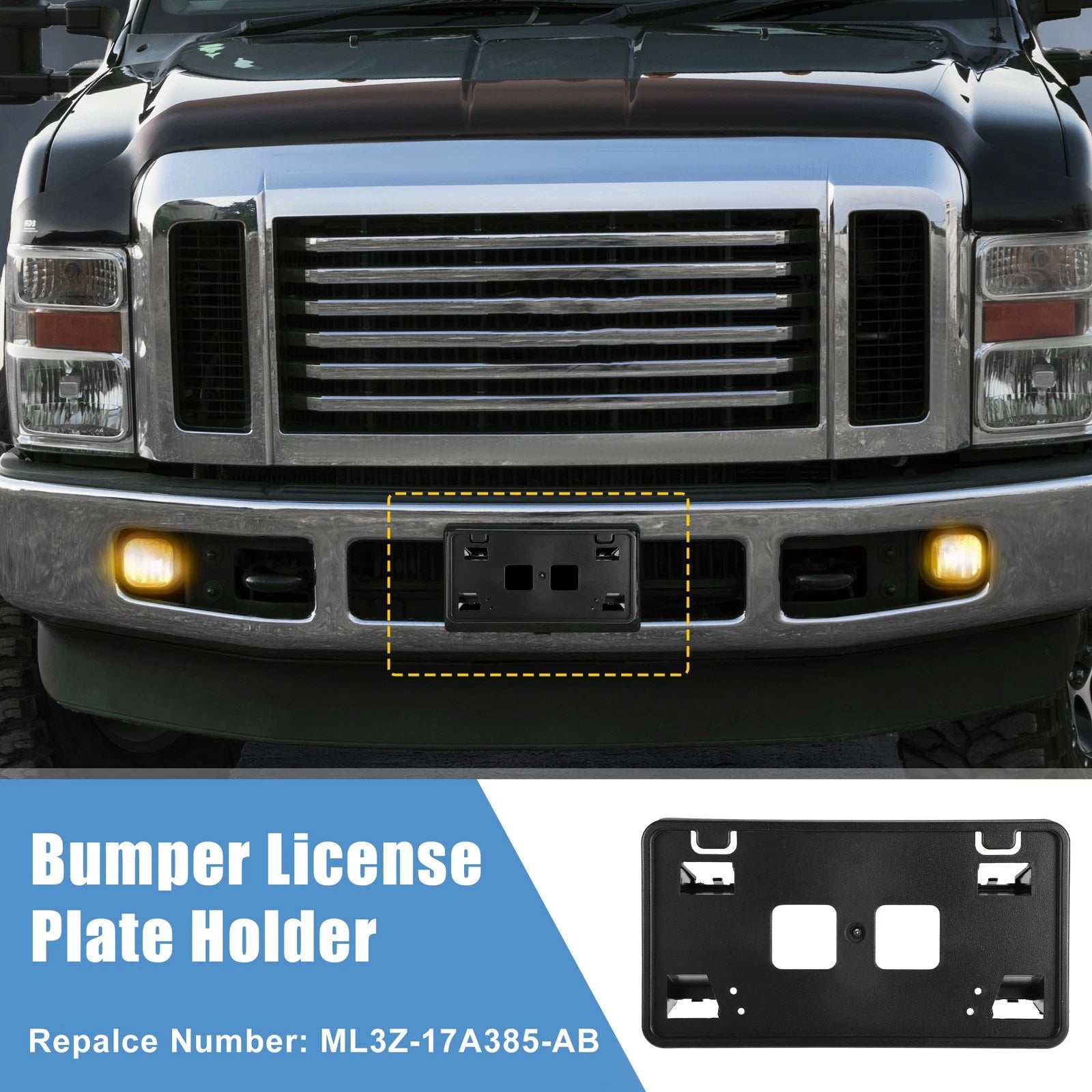 Front Bumper License Plate Bracket Holder for Ford F150 (2021–2022) ML3Z-17A385-AB