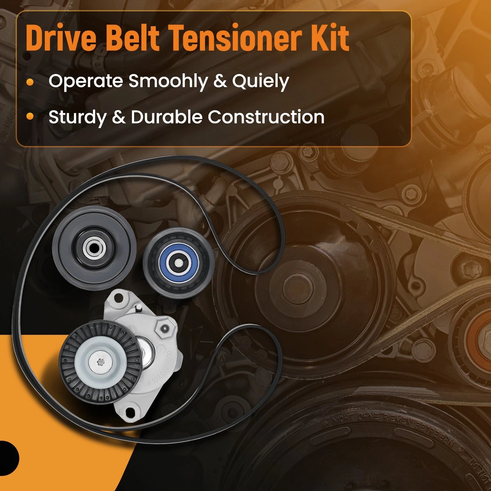 Serpentine Belt Tensioner Pulley Kit for Mercedes-Benz E350 C300 ML350 (2006–2015)