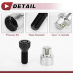 Set of 4 Wheel Lock Lug Nuts 043 with M141.25 Key Socket for BMW 