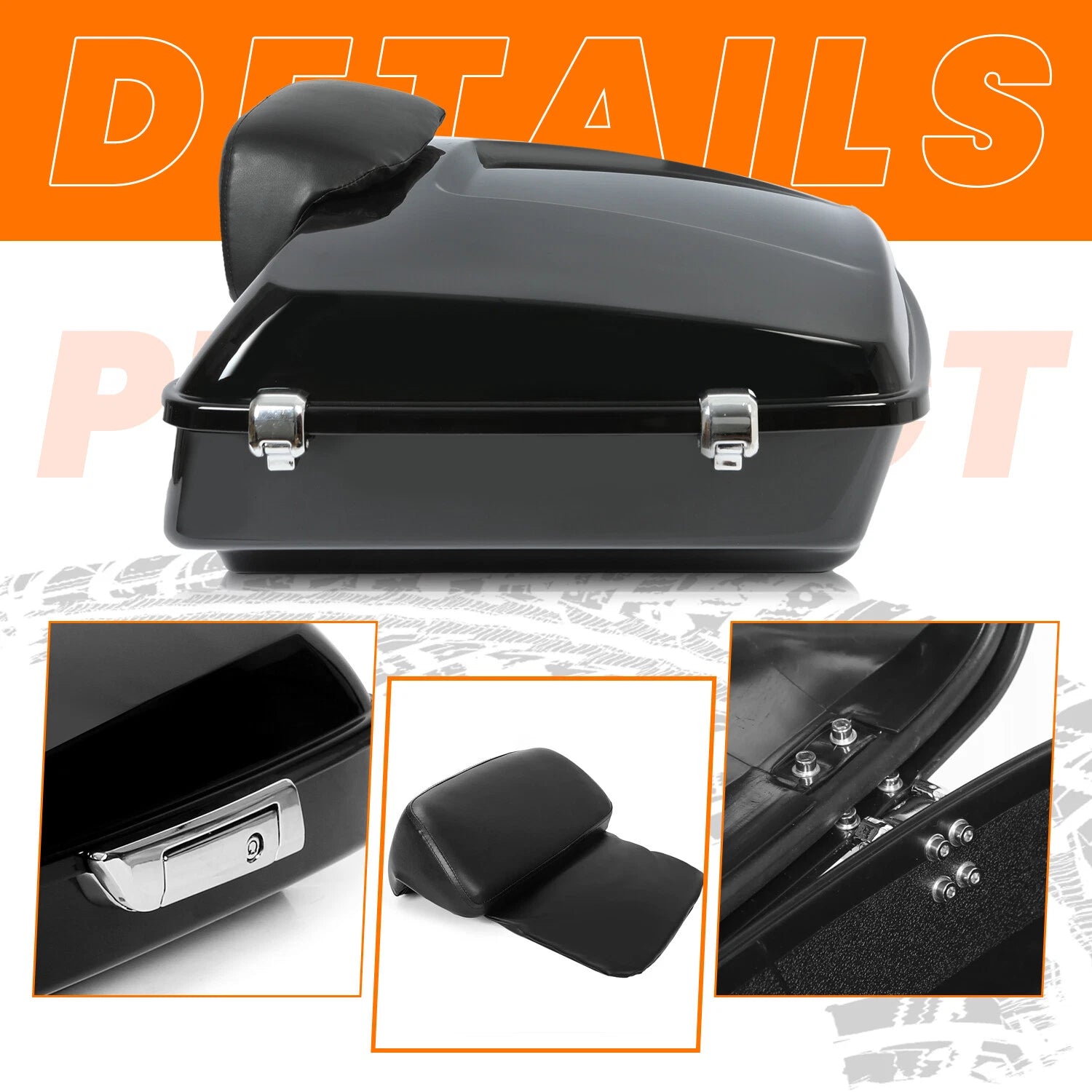 Chopped Trunk Pack Backrest Pad Mount Rack for Harley Touring Road Glide (2014–2026)