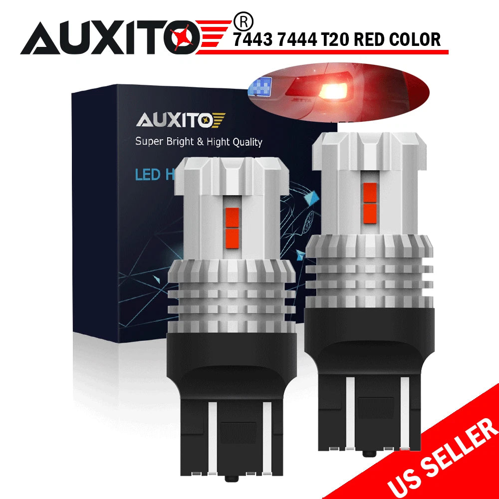2X High Power LED 7443/7444 Red Turn Signal Brake Light Bulb