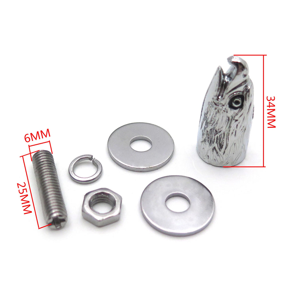 10X Chrome Eagle Head Bolts Screws for License Plate Tag Frame (Universal)