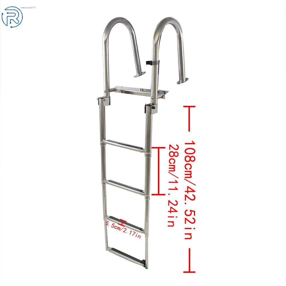 4 Step Stainless Steel Telescoping Boat Ladder