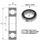 Deep Groove Ball Bearing 35x62x14mm for Scooter Skateboard (1 Pc)
