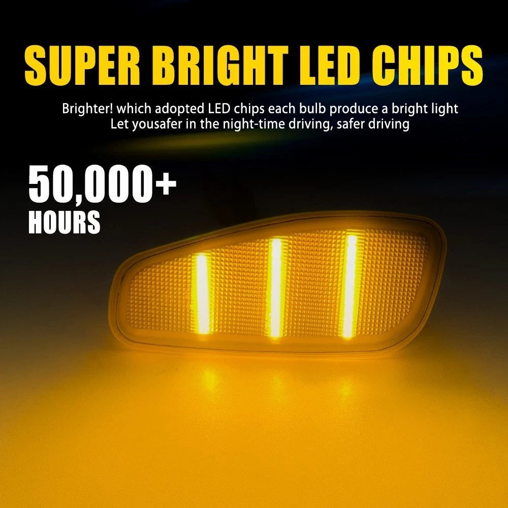 Amber Lens LED Front Fender Side Marker Lights for Jeep Renegade (2015–2023)