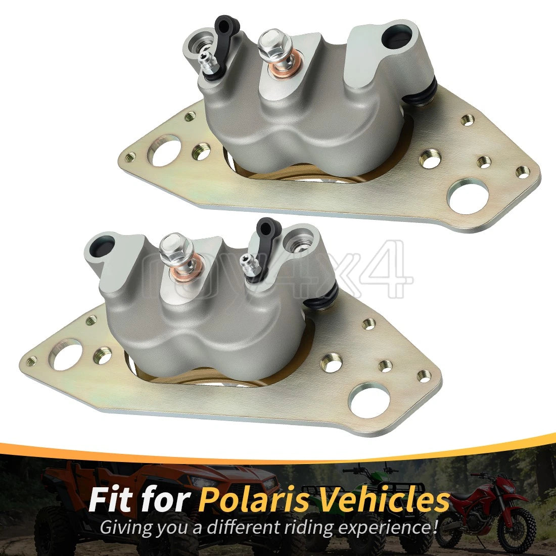 Front Brake Calipers & Pads for Polaris Ranger 500 570 700 800 900 1000 (2015–2023)
