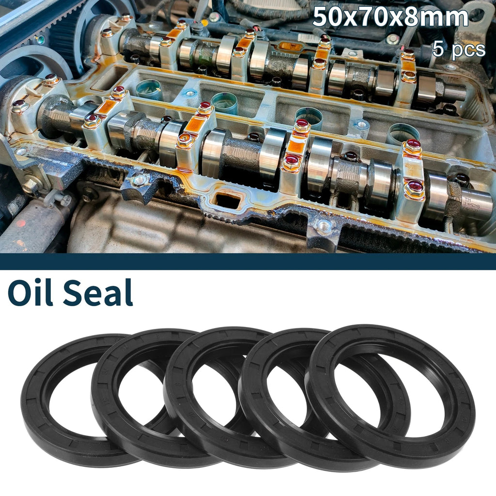 Set of 5 Oil Seal Rotary Shaft Seal NBR Rubber 50x70x8mm