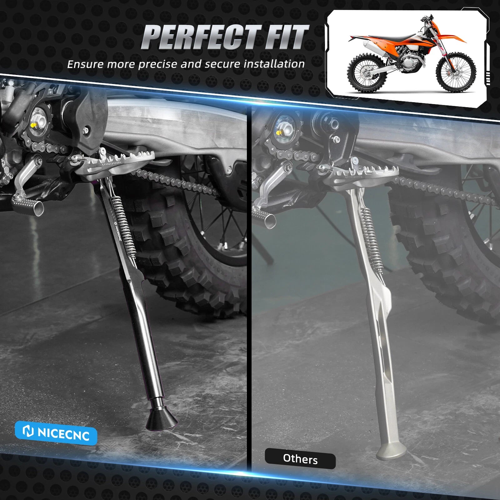 Adjustable Side Stand Kickstand for KTM 150-500 XC-W XCF-W EXC F (2024–2025)